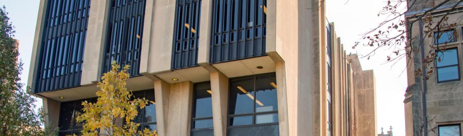 Brown building with lots of windows