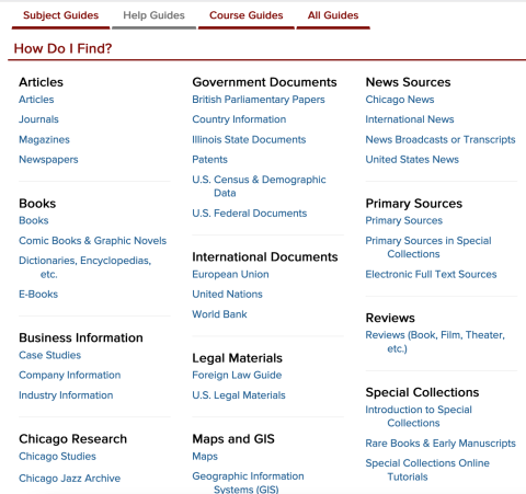 Screenshot of a website